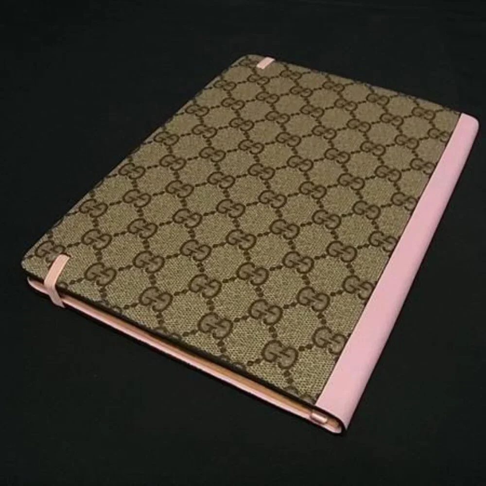 Gucci Disney Collaboration Daisy GG Pattern Leather Notebook Brown